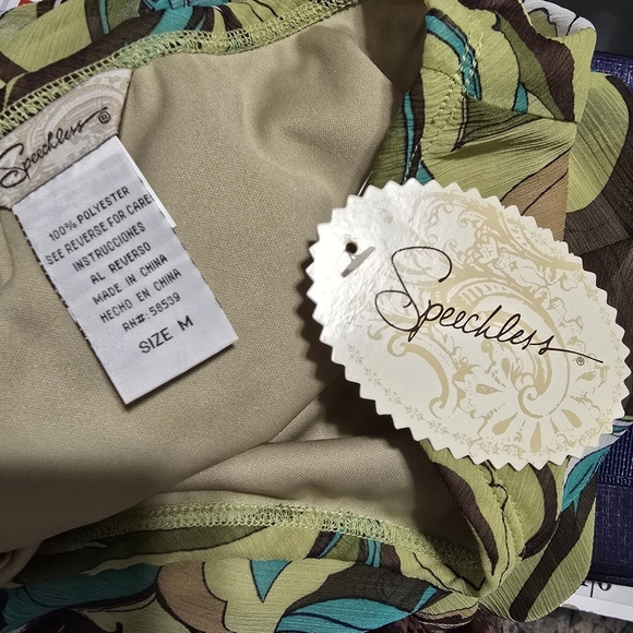 Vintage 90s Floral Green and Brown Women's Hankerchief Skirt - Picture 3 of 5